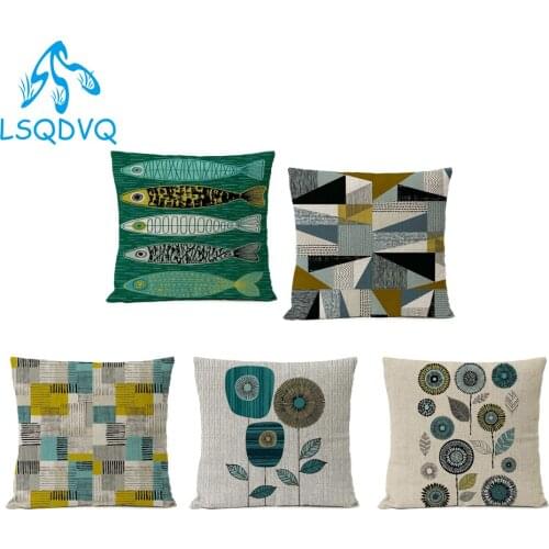 Decorative Throw Pillows Case Flower Plant Sofa Cushion Cover Geometric Polyester Pillow Cover for Sofa Home Decoration