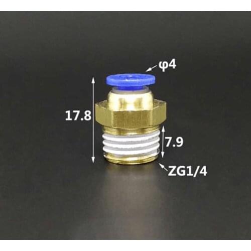 DN8 G1/4" BSP Male x Fit Tube OD 4mm Brass Pneumatic Air Hose Quick Connector Push In Coupler Water Gas Oil