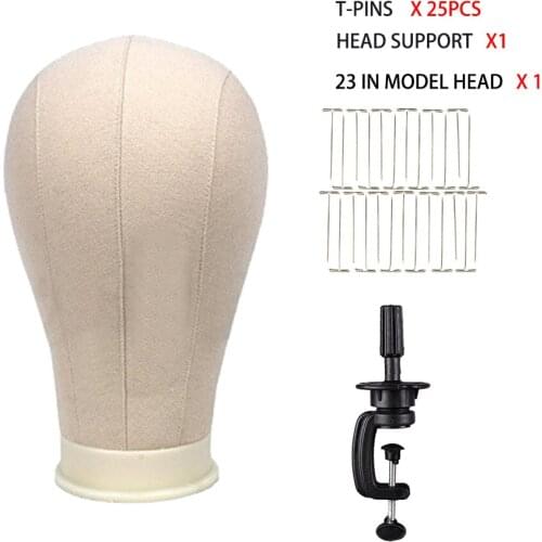 Canvas Mannequin Cork Head Block Wig Stand Making Bottom Model Clamp T Pins