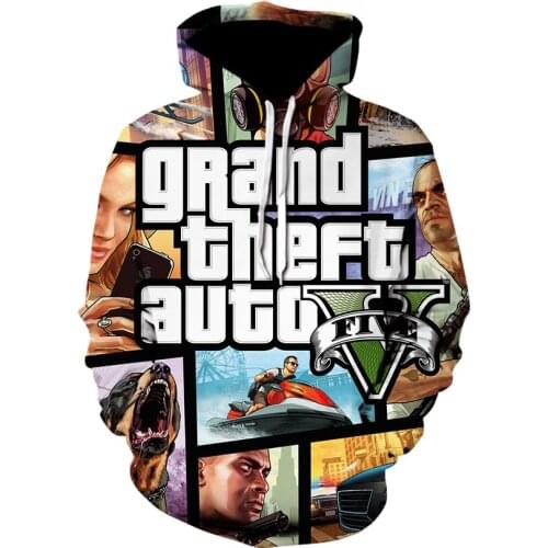 Grand Theft Auto 3D 2020fun GTA 5 Fancy hoodies Long Sleeve Street Style hooed jacket High Quality Unisex gta5 game sweatshirt