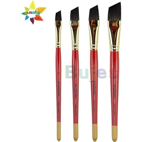 MALEONN Slant head Squirrel hair Watercolor brush Professional art painting brush Hand painted Gouache paint brush Line drawing