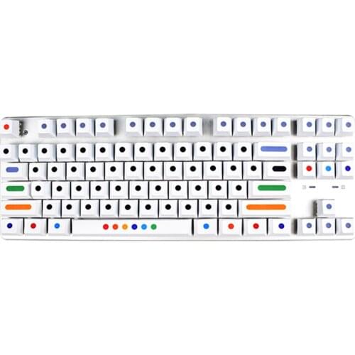 128 Keys/Set White Colour Dots Keycaps Cherry Profile PBT KeyCaps Mechanical Keyboard Dye Sublimation KeyCaps