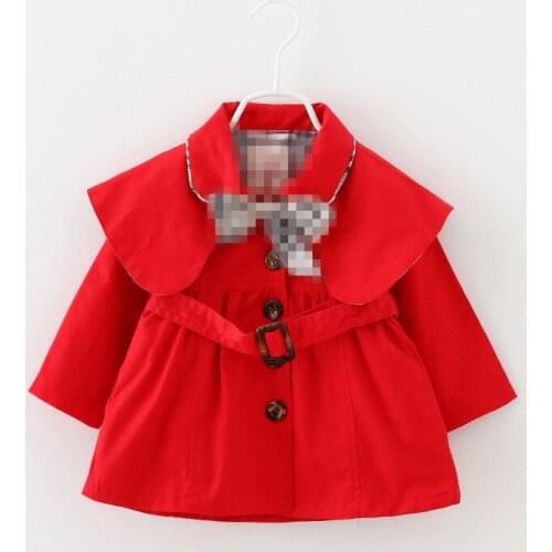 Korean Bow Neckline Coat Spring Princess Baby Coat Kids Wedding Party Dress Clothing Pink todler skirt 0-4 years baby girl coat