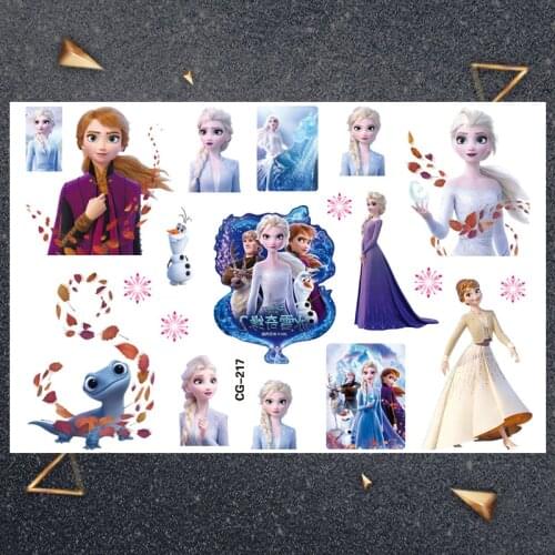 Hasbro Princess Elsa Frozen Children Cartoon Temporary Tattoo Sticker For Girl Cartoon Toy Novelty Cosplay Funny Gift