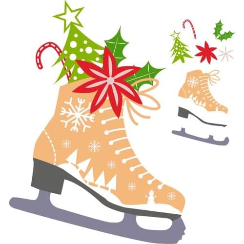 YaMinSanNiO Skate Dies Christmas Tree Metal Cutting Dies Scrapbooking for Card Making DIY Embossing Cuts Craft Letter Dies