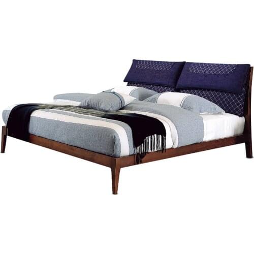 1212H205 Ash solid wood king size soft bed-rest Modern Fashion with stable Ranked skeleton bed frame