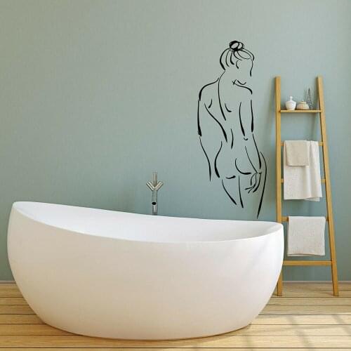 Wall Sticker Bathroom Wall Dacals Room Decoration Abstract Sexy Girl Naked Back Home Decors Wallpaper Stickers Bedroom B469