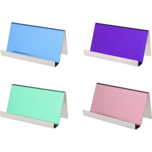 Stainless Steel Office Business Name Card Holder Display Stand Rack Desktop Table Organizer