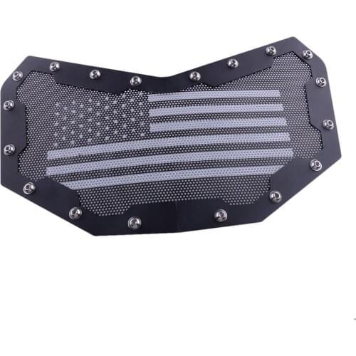 Stainless Steel Black Grill Grille Front Bumper Mesh Kit Fit for Can-Am Maverick X3 2017 2018 2019 2020 2021 American Flag