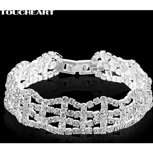 TOUCHEART New Charm Jewelry Hollow Out Bead Bracelets & Bangles For Women Silver color Bracelet for Christmas Gift SBR170078