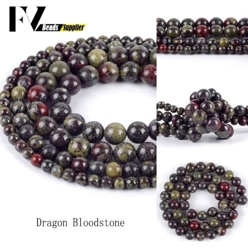 Wholesale 4-12mm Dragon Blood Stone Loose Spacer Round Beads For Jewelry Making DIY Bracelets Necklace Needlework 15"