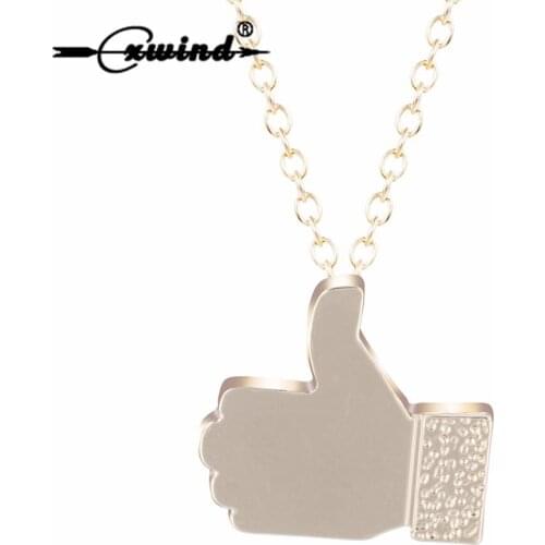 Cxwind New Fashion Facebook Thumb up Necklaces Lovely Charms Finger Pendant Necklace Womens Fashion bijoux femme Jewelry