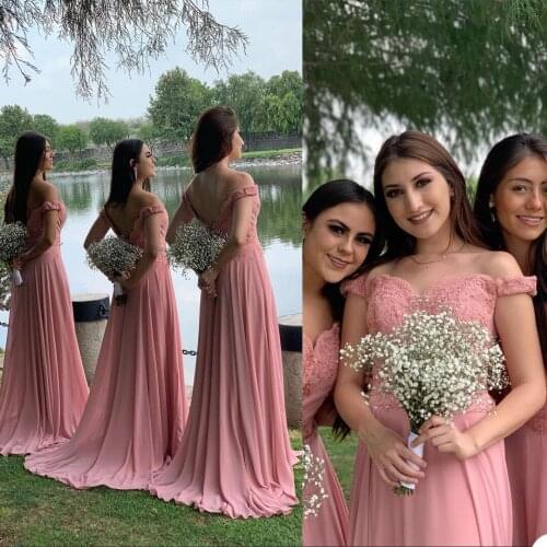 2021 A Line Bridesmaid Dresses Lace Top Off the Shoulder Custom Made Maid of Honor Gowns Wedding Party Dress