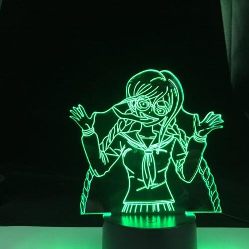 Danganronpa Toko Fukawa Gaming Room Desktop Setup Lamp LED Anime Sensor Lights 3D Illusion Manga Art Deco Gift Otaku Friends