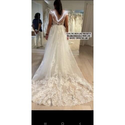 Two Pieces Removable Skirt Wedding Dresses Appliques Lace Mermaid Bridal Gowns 2 in 1Detachable Trail Robe de Mariee