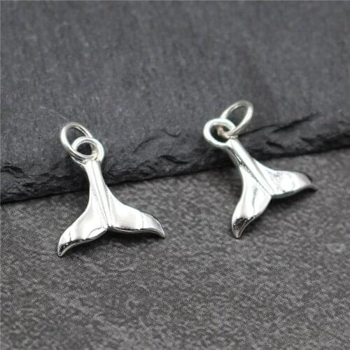 100% 925 Sterling Silver Mermaid Tails Charms High Quality Fashion Decoration Pendants Fit Earrings Necklace DIY Fine Jewelry