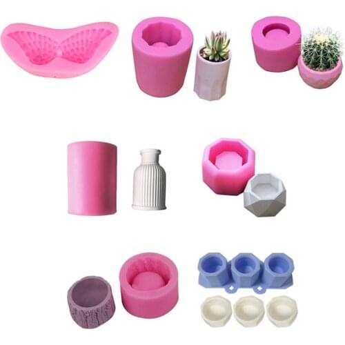 Silicone Mold Small House Stairs Shaped Cement Flower Pot Fleshy Plant Bonsai Mould Home Decoration Making Mold Manual Clay Craf