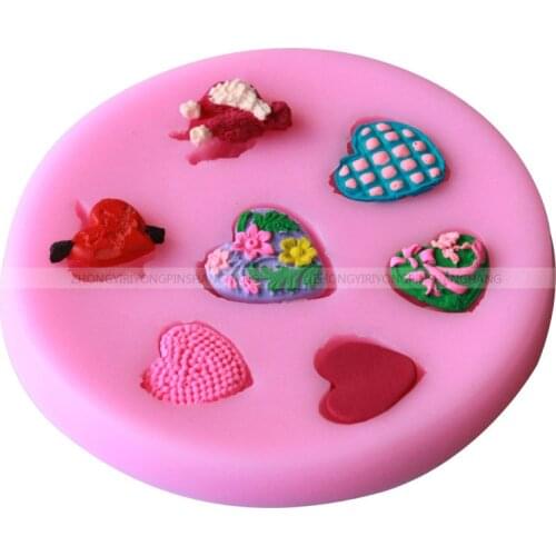 Various Love Heart 3D Shape Silicone Mold Chocolate Soap Cake Molds Decoration Fondant Tools Pudding Jelly Candy Biscuits Moulds