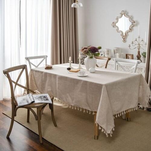 Table Cloth for Home Fabric Tablecloth for Rectangular Table Wedding Decoration for Party Table Linen Tablecloth with Embroidery