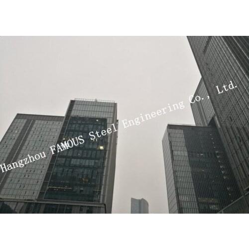 Hidden Framed Tempered Double Layer Glass Curtain Wall High Rise Steel Building EPC Project