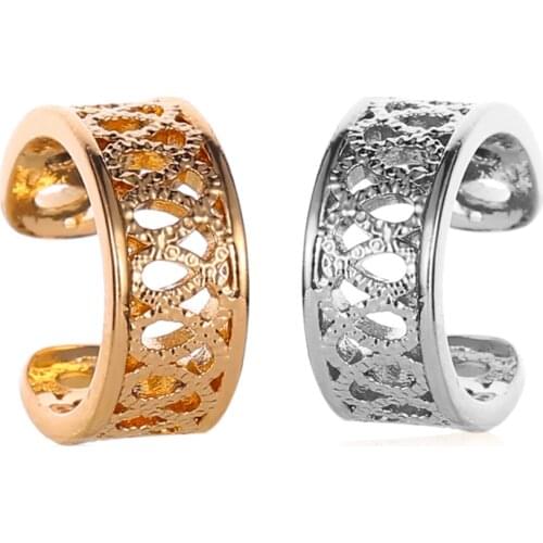 Starose 2pcs Heart Pattern Ear Cuffs Fake Earrings Ear Piercing Helix Piercing Clip Earring Fake Piercing Earcuff Body Jewelry