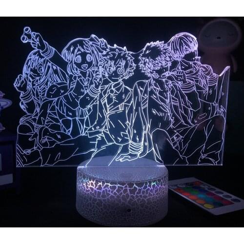 Anime Led Light My Hero Academia for Bedroom Decor Led Night Light Birthday Gift Manga Gadget My Hero Academia 3d Lamp