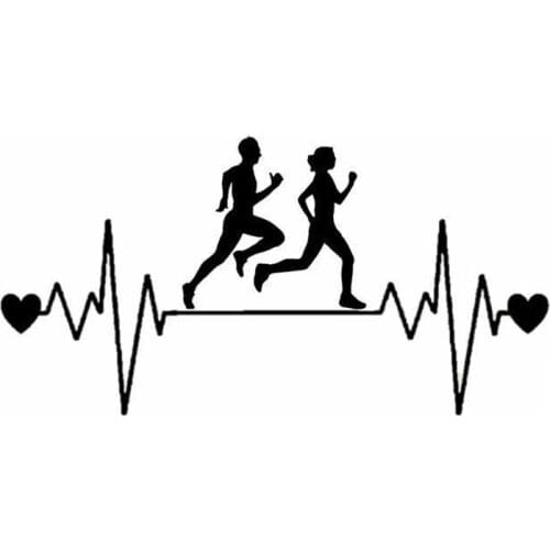 17CM*9CM Creativity Running Family Heartbeat Lifeline Auto Motorcycle Sticker Pvc Heat-resistant and Waterproof Car Decals