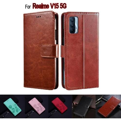 V15 Flip Cover For Realme V15 5G Case Phone Protective Shell Funda On Realme V 15 Wallet Leather Hoesje Etui Book Capa Bag Cases