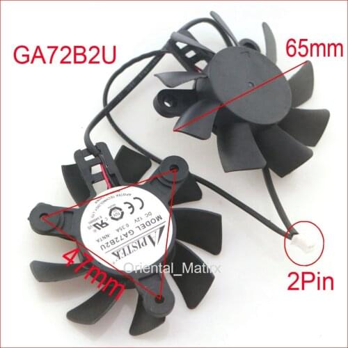 GA72B2U 65mm 47*47*47mm 12V 0.35A 2Wire 2Pin For ZOTAC GTX650 650Ti Graphics / Video Card VGA Cooler Fan