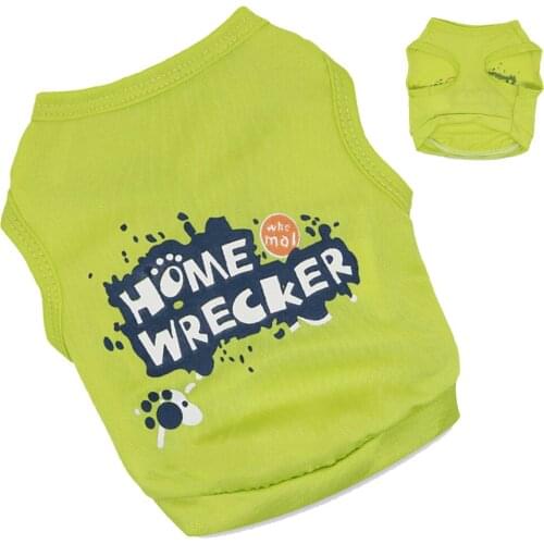 Spring and Summer New Small Fresh and Sweet Cute Printing Letters Cheap Breathable Vest T-shirt Short-sleeved Puppy Dog Clothes