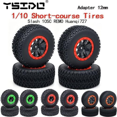 1:10 RC Cars Short-course Truck Tire Off-road vehicle Buggy Tires Wheel Wheels Huanqi 727 REMO Parts Traxxas Slash LOSI DBX-10