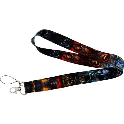 10pcs/lot J2974 Cartoon Game Lanyard Keychain keys Badge ID Mobile Phone Rope Cute Lanyard With Card Holder Cover For Animal