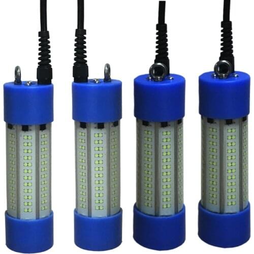 150W 10M Dimmering Underwater Fishing Light Lure Bait Finder Night Lamp 12V-24V with Battery Clip and Power Plug