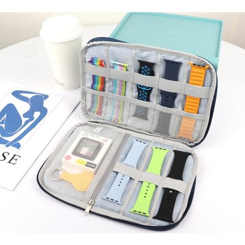 2021Multifunction Portable Watch Strap Organizer Watch Band Box Storage Bag Watchband Holder Watch Travel Case Pouch Black Gray