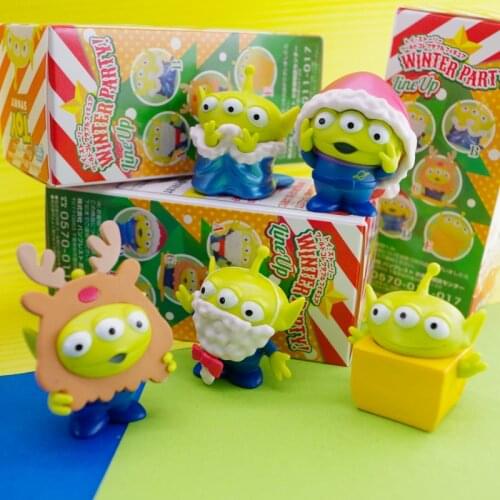 5Pcs/Set Cartoon Anime Toy Story Alien Action Figure Toy Funny Christmas Edition Anime Figure Dolls Toy Birthday Gifts for Kids