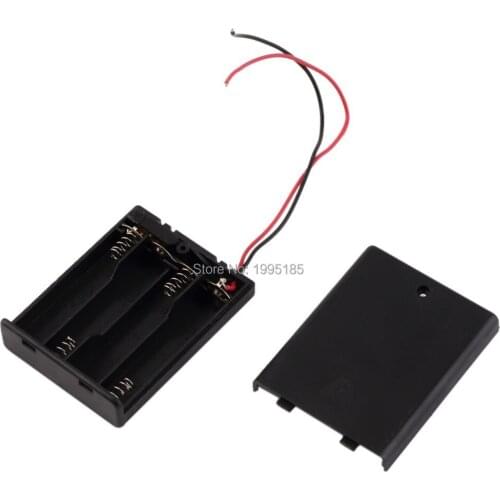 Free Shipping 1PCS AA Battery Case 4XAA 4*AA Battery Holder Box Wire Omniseal Shield 6V 5