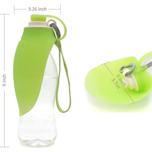Portable Pet Dog Water Bottle Soft Silicone Leaf Design Travel Dog Bowl For Puppy Cat Drinking Outdoor Pet Water Dispenser 580ml