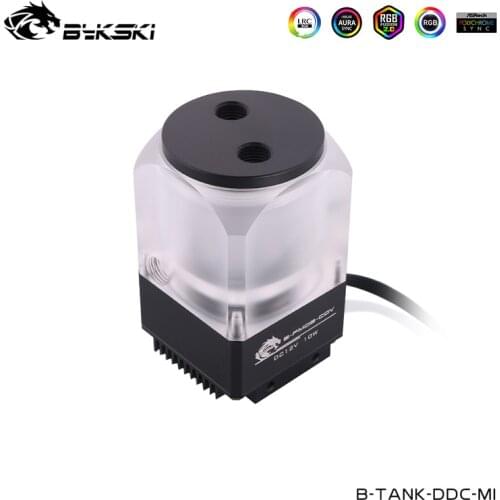 Bykski Water Cooling DDC Pump Water Tank For Mini A4 Computer Case ,450L/H ,MAX 5000RPM ,Black,Silver, B-TANK-DDC-MI