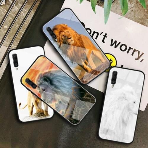 Ferocious lion Tempered Glass Case For Samsung Galaxy A10S A10E A20S A20E A30S A40 A50S A60 A70 A80 A90 A6 A7 A8 Shell