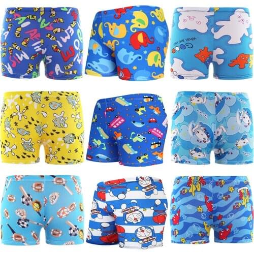 New Cartoon Childrens Swimming Trunks Boxer Fashion Boy Shorts Baby Boy Comfortable Swimsuit