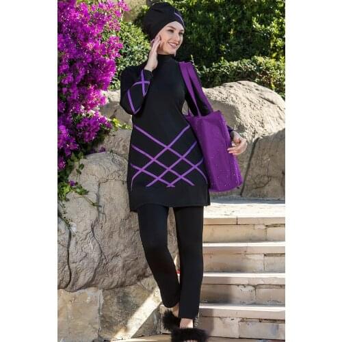 Womens Black Bieli Long Sleeve Hijab Swimsuit