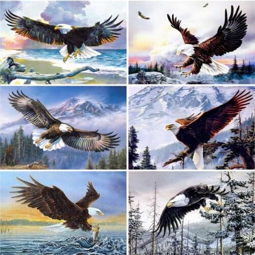 EverShine 5D DIY Diamond Embroidery Full Square Eagle Cross Stitch Diamond Painting Animal Mosaic Handmade Gift Decor For Home