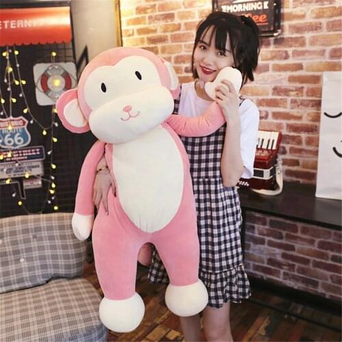 Fancytrader Super Soft Anime Monkey Plush Pillow Doll Cute Stuffed Cartoon Animals Monkey Toys for Kids Gifts 2 Sizes 2 Colors
