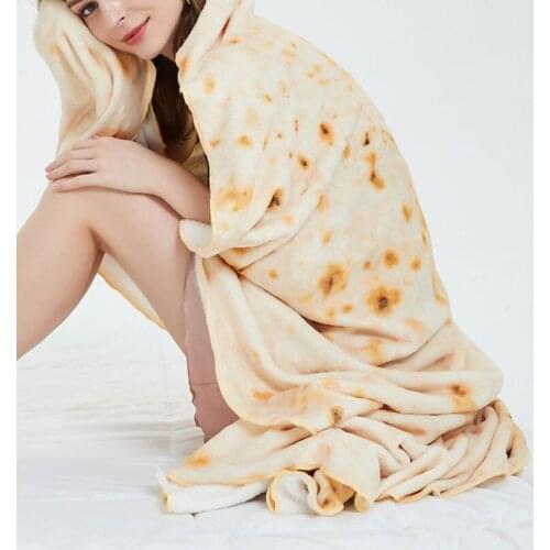 Flannel Burritos Tortilla Blanket Round Rectangle Comfortable Plush Food Pattern Rug Modern Home Decoration Supplies