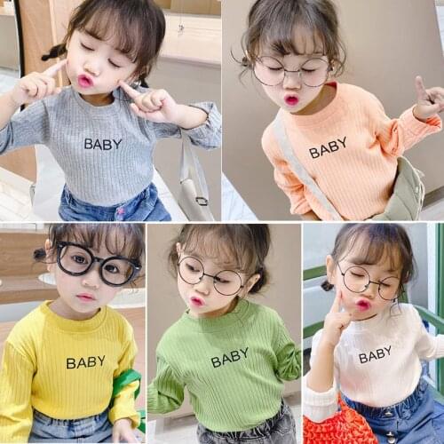 2020 Girls Boys Long Sleeve T-Shirt Baby Kids Children Autumn Tee Five Colors