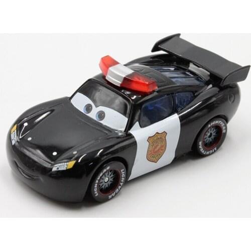 100% Oroginal Disney Pixar Cars Police version Lightning McQueen Diecast Metal Cute Toy Car For Children Gift 1:55