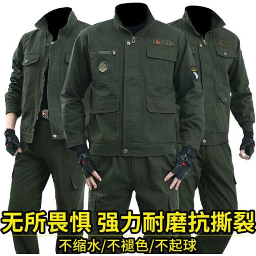 Army green wear overalls fall more cotton men work clothes outdoors man military dress suit