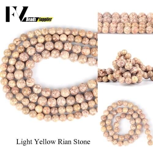 Wholesale 6 8 10 12mm Yellow Maifanitum Round Loose Natural Stone Beads For Jewelry Making DIY Bracelets Necklace Needlework 15"