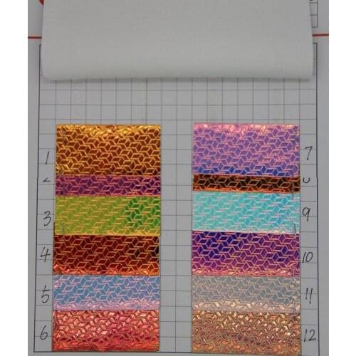 Laser Symphony quality Synthetic PU leather thickness 0.7mm stereo CD pattern chameleon holographic leather fabric material