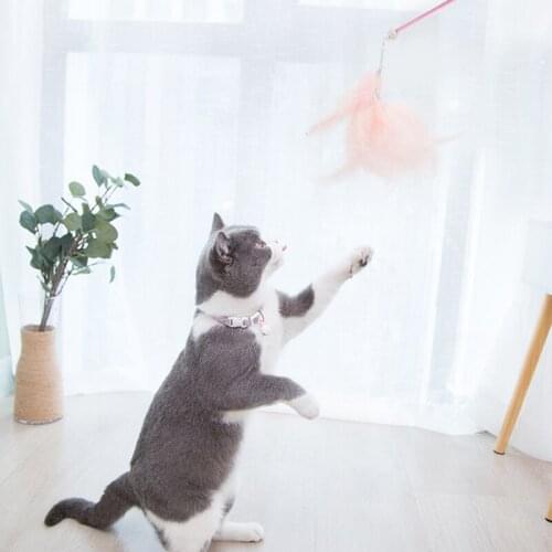 Cute Cat Stick Cat Interactive Toys Healthy Bite Resistant Throwing Toys Release Cat Emotional Stress Small Bell Cat Feather Toy